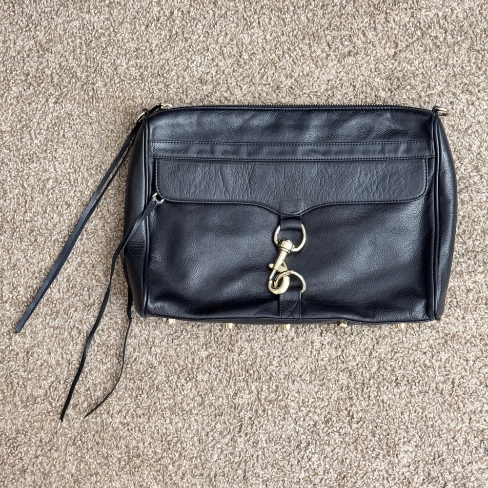Rebecca Minkoff M.A.B. Morning After Bag Leather Clutch Women Large Black